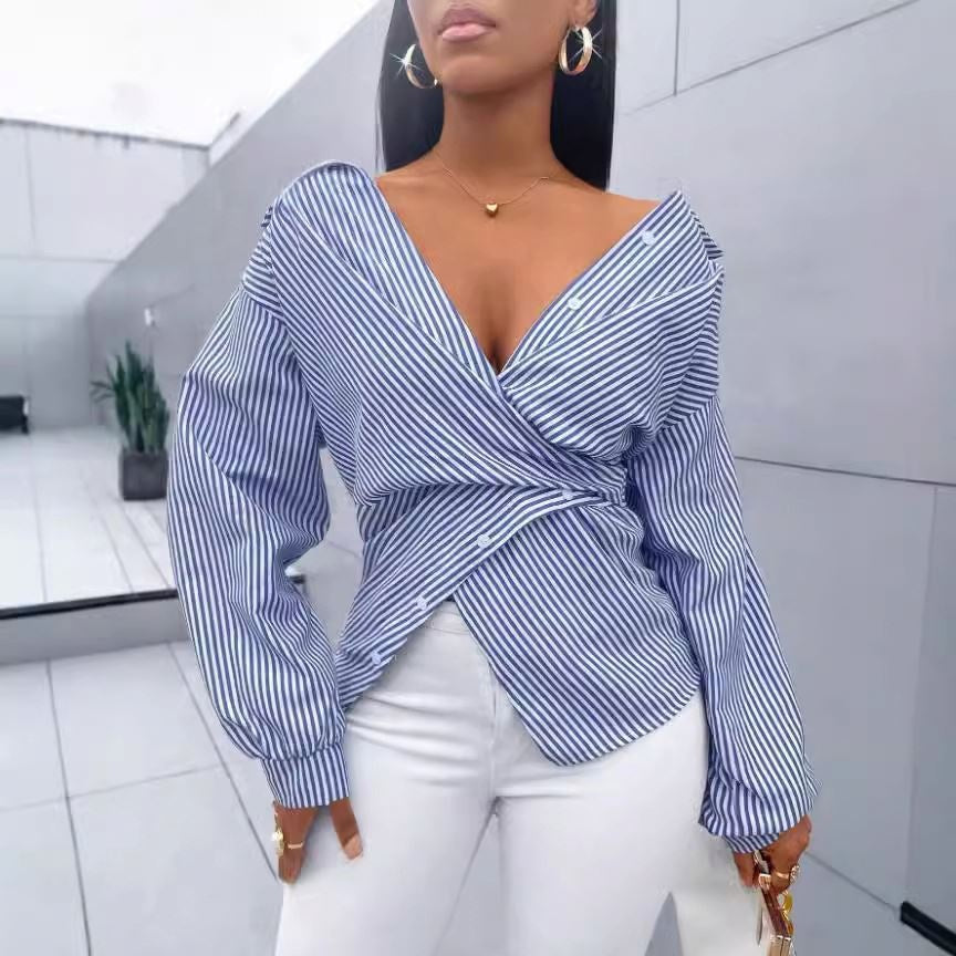 Peyton™ - Chic Irregular Cross Blouse