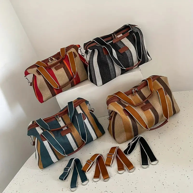 Abigail™ - Vintage Striped Duffel Bag