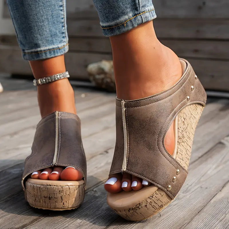 Aria™ - Stylish Retro Wedge Sandals