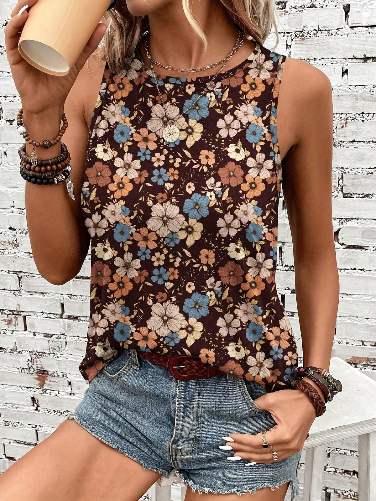 Olivia™ - Retro Floral Tank Top