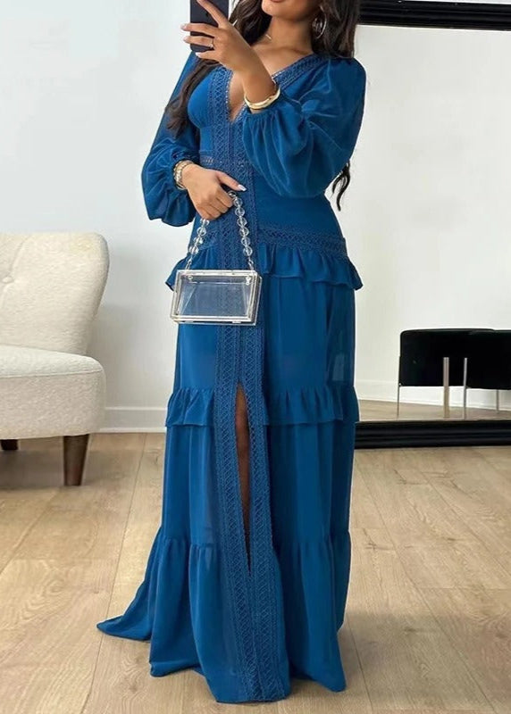 Amelia™ - Comfortable V-neck Long Sleeves Maxi Dress