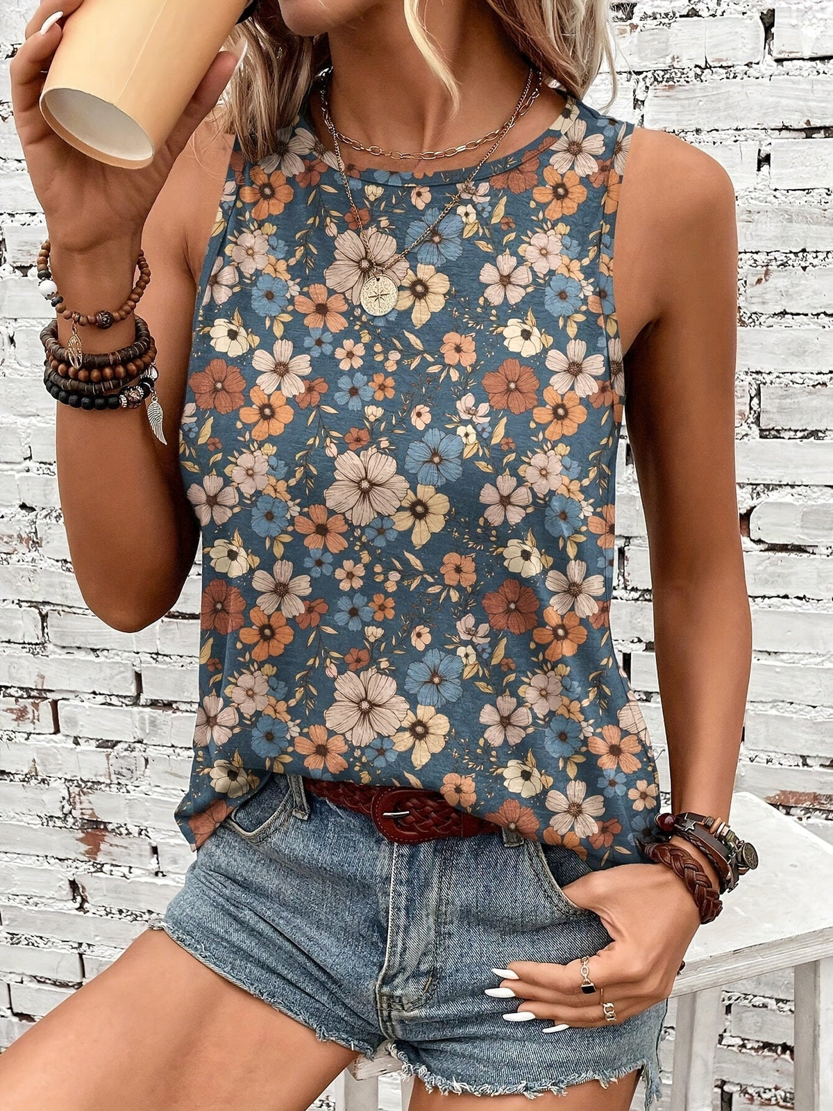 Olivia™ - Retro Floral Tank Top
