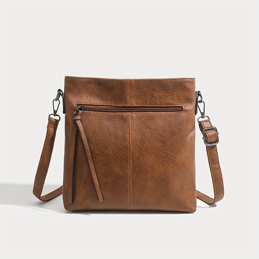Addison - Retro Square Leather Crossbody Bag