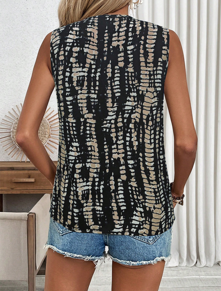 Peyton™ - Sleeveless Casual Printed Blouse