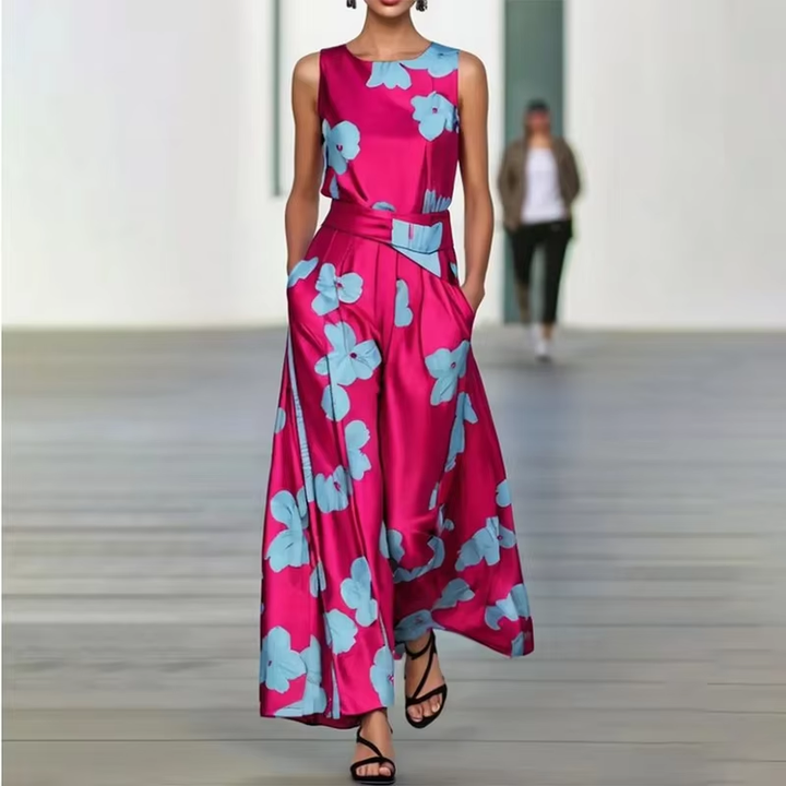 Abigail™ - Elegant Floral Print Tunic Evening Dress