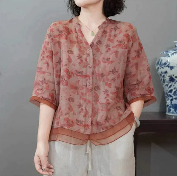 Scarlett™ - Casual Floral Print Blouse