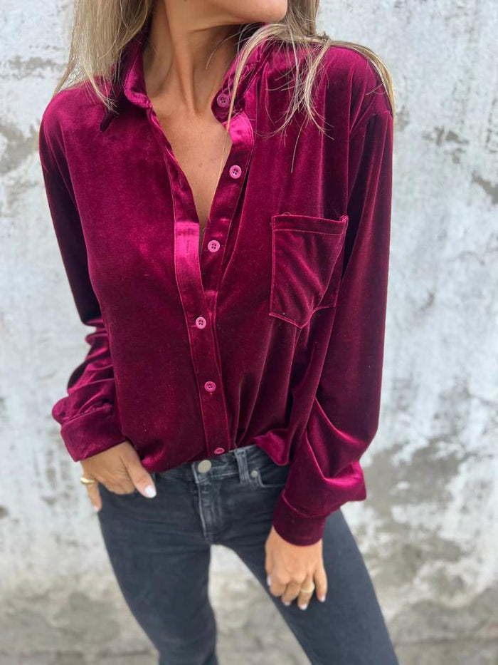 Amelia™ - Elegant And Trendy Velvet Blouse