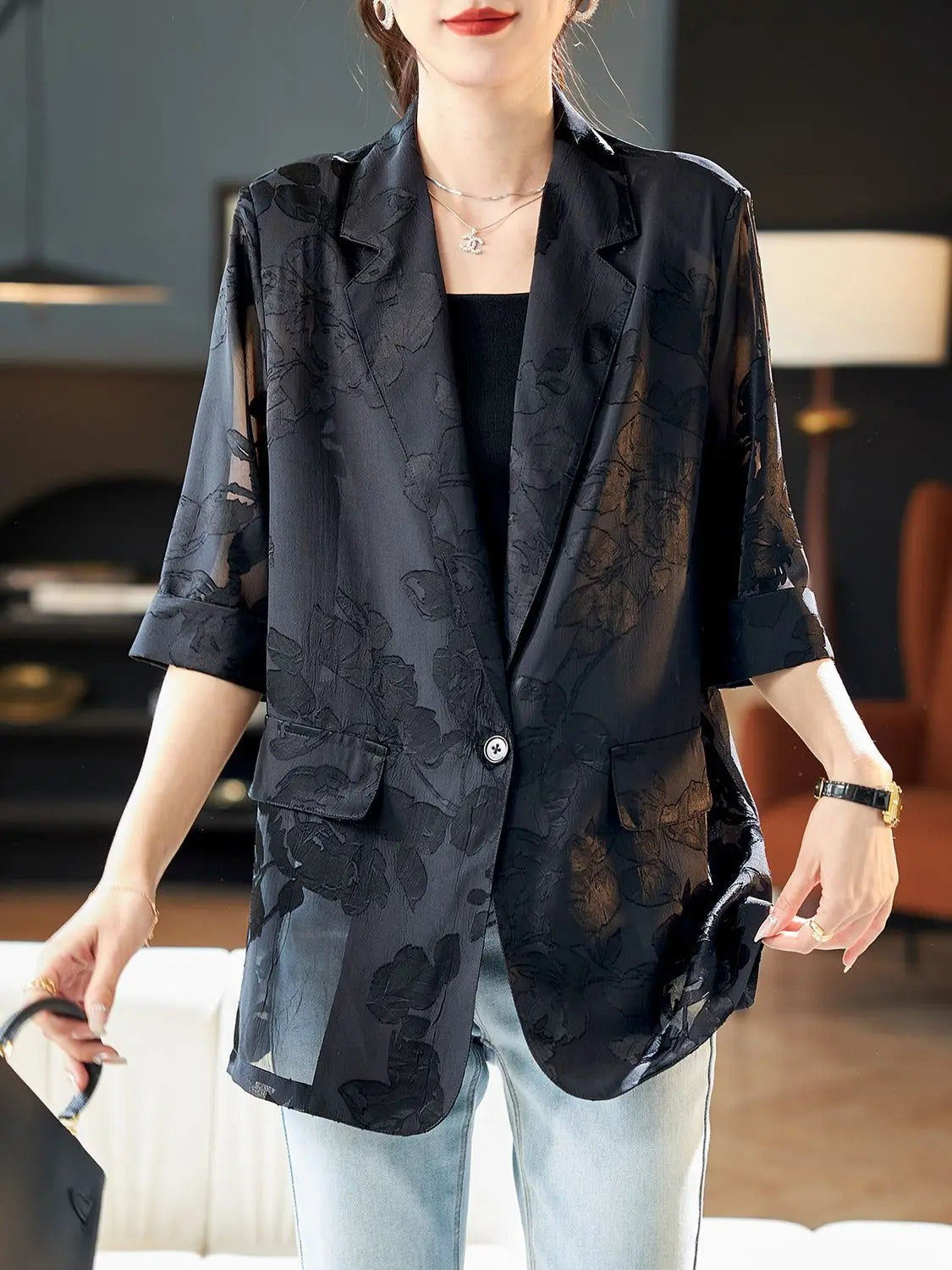 Aubrey™ - Elegant Floral Blazer