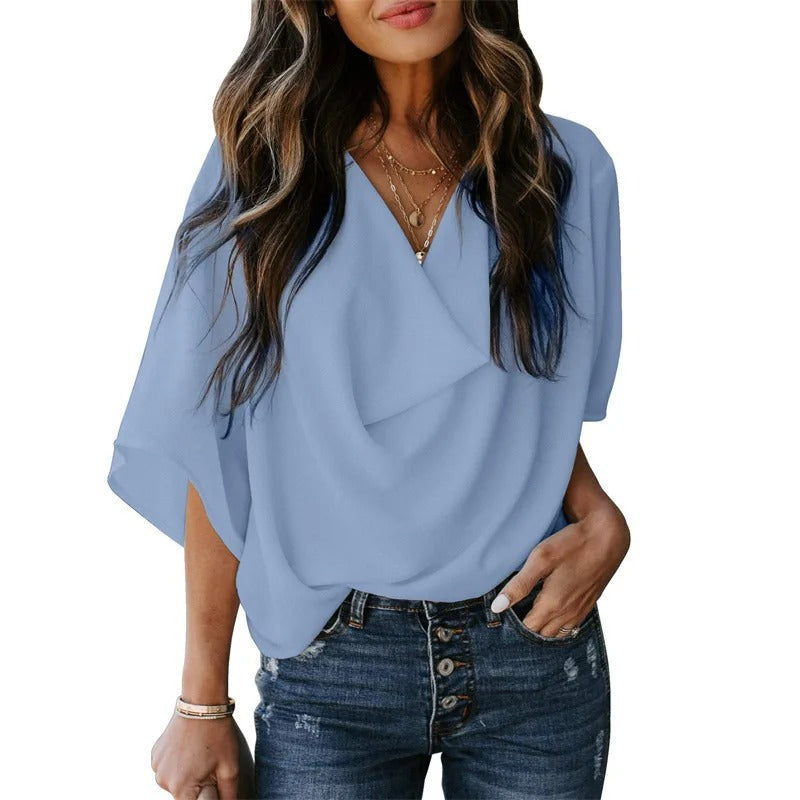 Charlotte™ - Draped Elegance Blouse