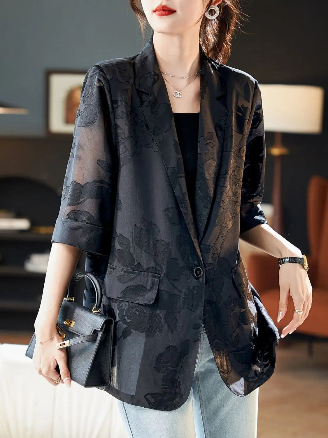 Aubrey™ - Elegant Floral Blazer