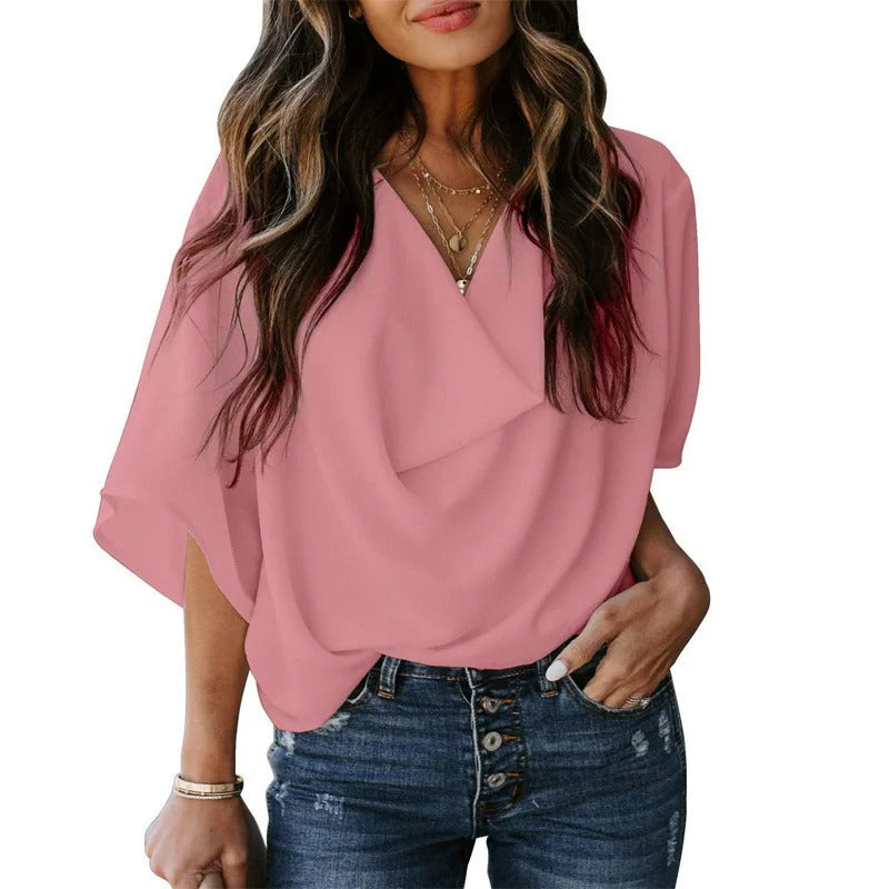 Charlotte™ - Draped Elegance Blouse