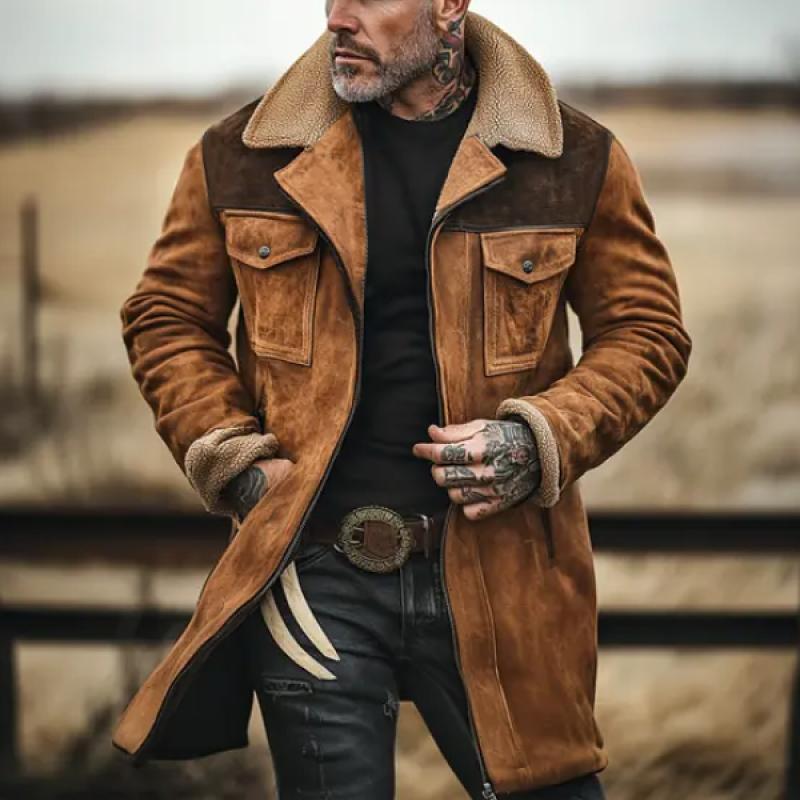George™ - Modern Premium Polar Fleece Leather Coat