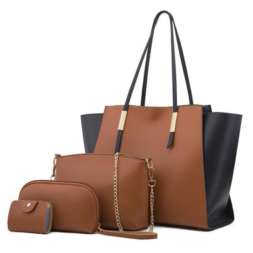 Isabella - 4-Piece Leather Tote Bag Set