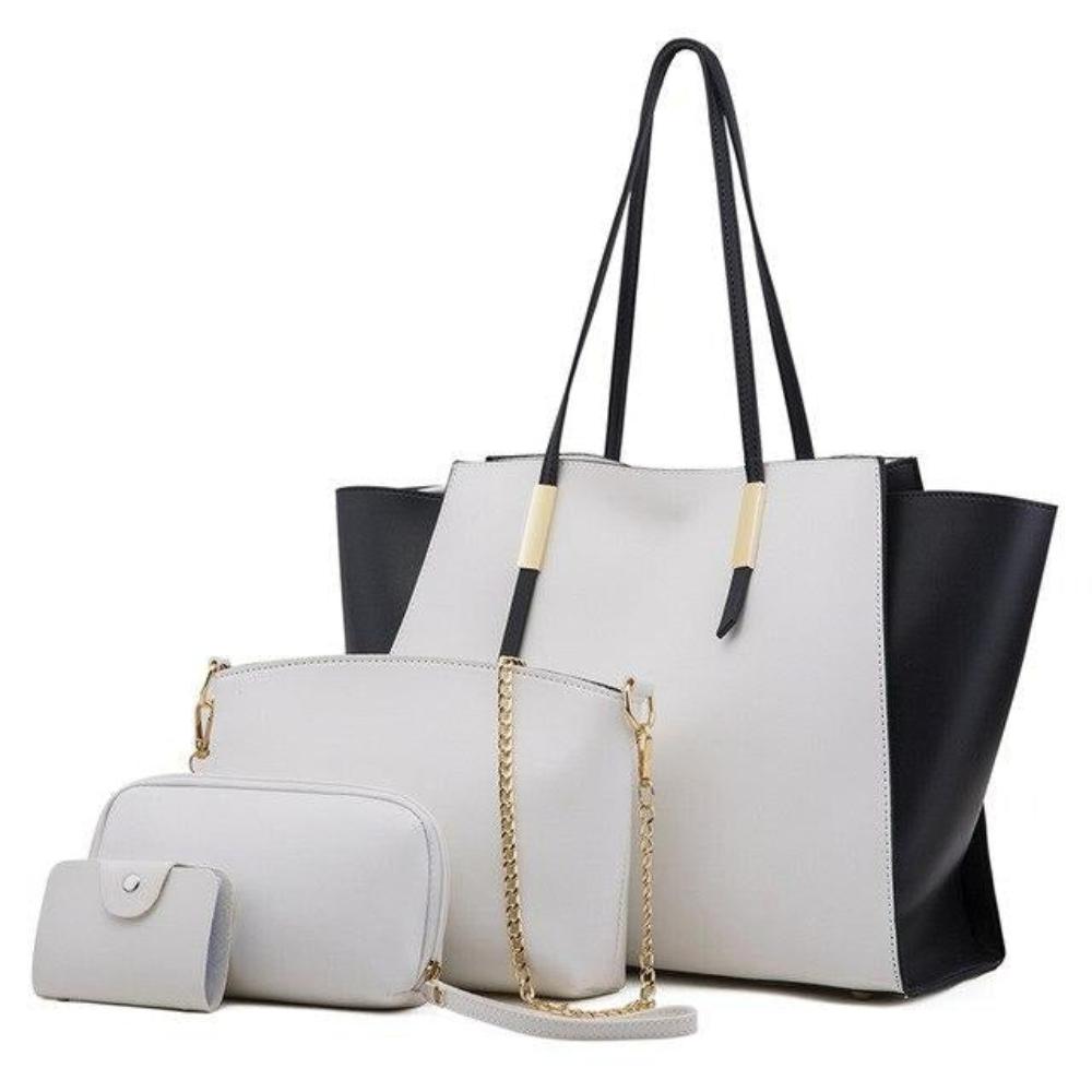Isabella - 4-Piece Leather Tote Bag Set