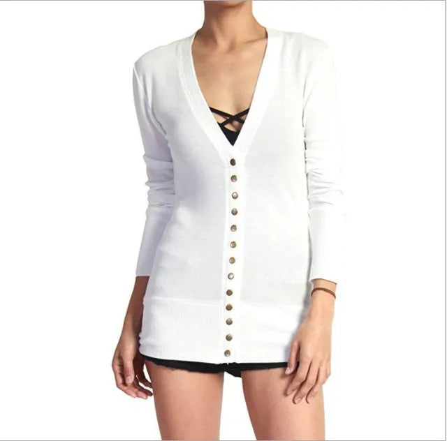 Aria™ - Modern Low Cut V-Neck Cardigan