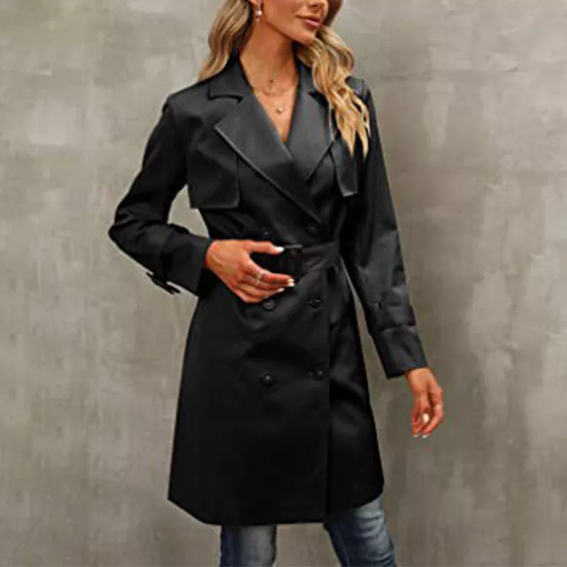 Avery™ - Modern Double-Breasted Windbreaker Coat