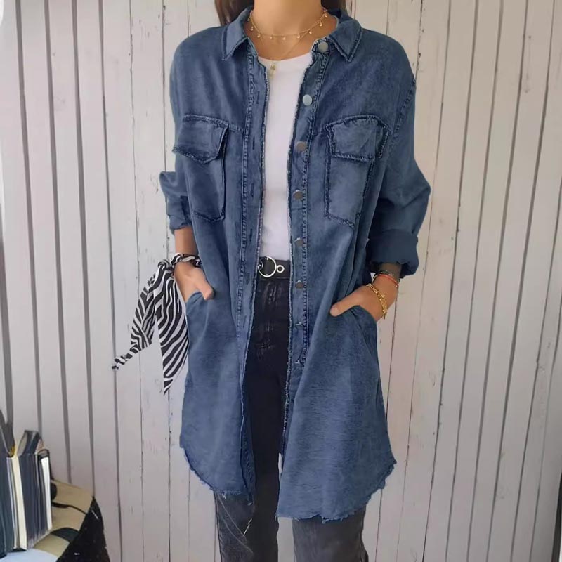 Mia™ - Trendy Oversized Denim Blazer