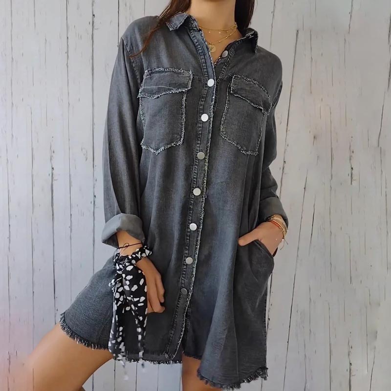 Mia™ - Trendy Oversized Denim Blazer