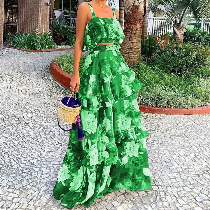 Scarlett™ - Modern Printed Two-piece Long Skirt Set